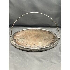 Erie Cast Iron Griddle 14 Round Black 742 Bail Handle Antique Griswold Rare